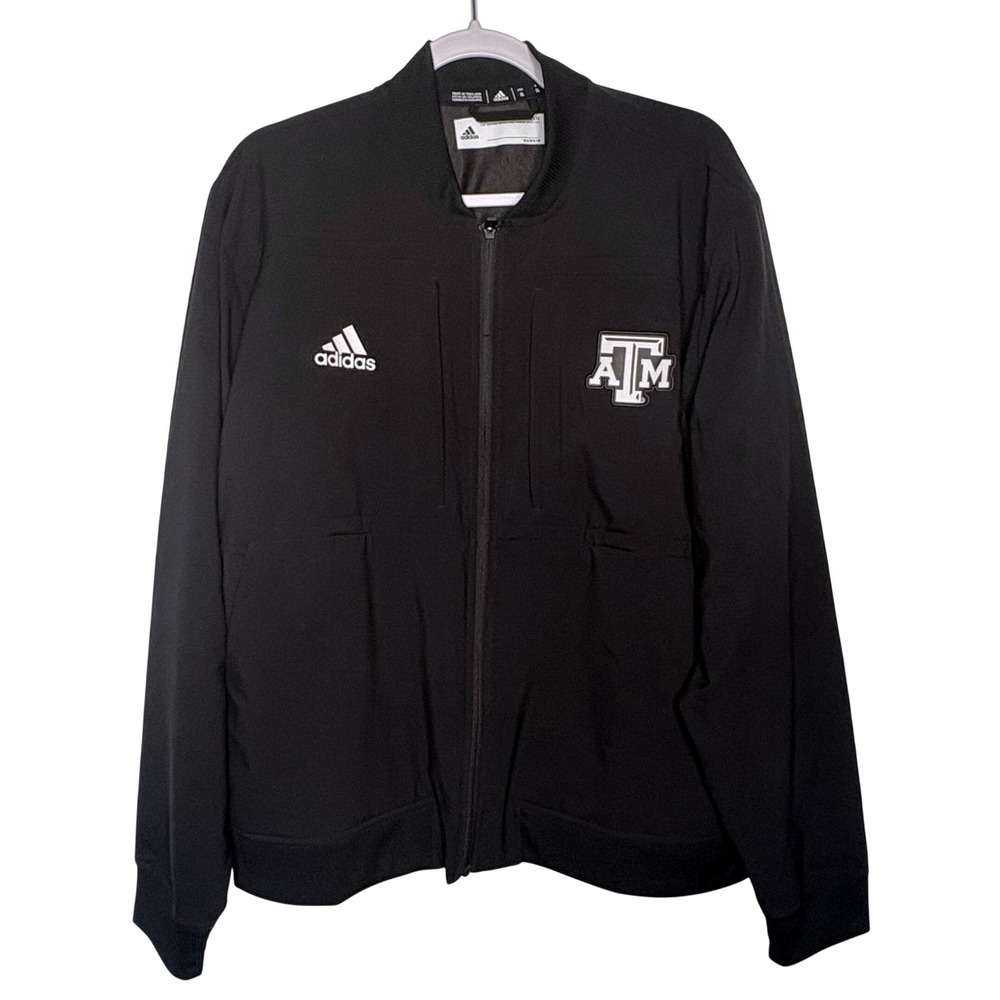 Adidas Texas A&M Aggies Team Issued Sideline Anthem Bomber Jacket Mens XL Black